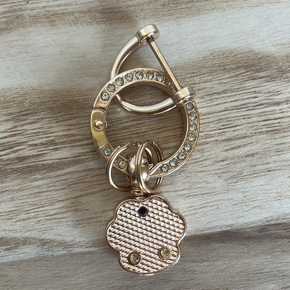 Rhinestone Bear Paw Gold Charm and/or Keychain - Picture 3 of 7